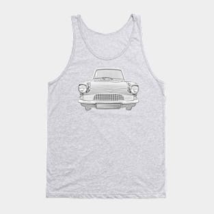 Ford Anglia 105E 1960s classic car monochrome Tank Top